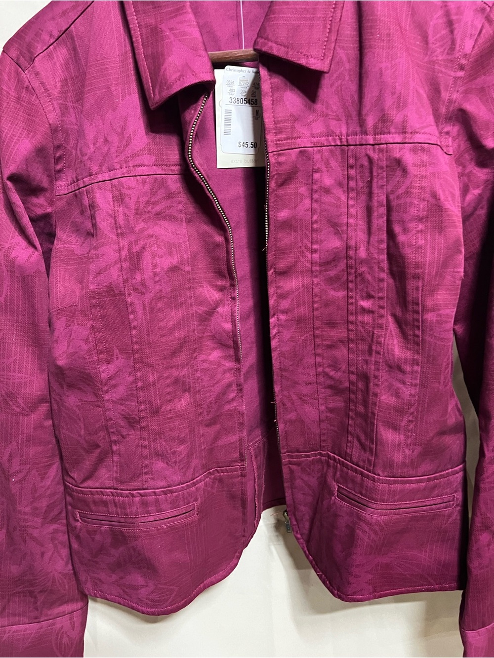Christopher & Banks Raspberry Zip-Front Blazer - Picture 3 of 8